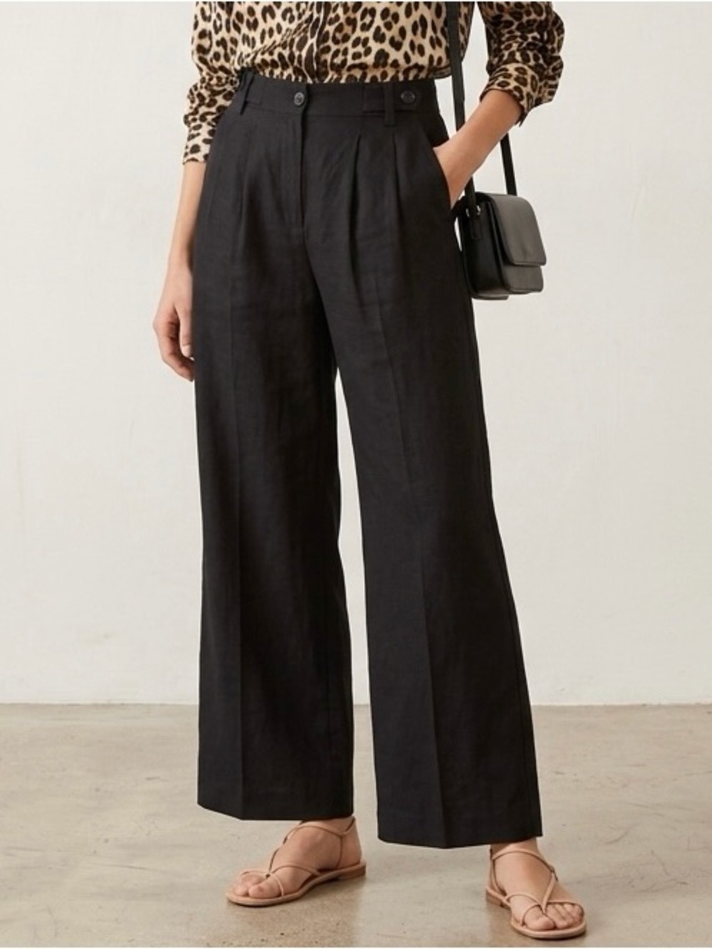 Madewell The Petite Harlow Wide-Leg Pant in Deep Indigo Navy